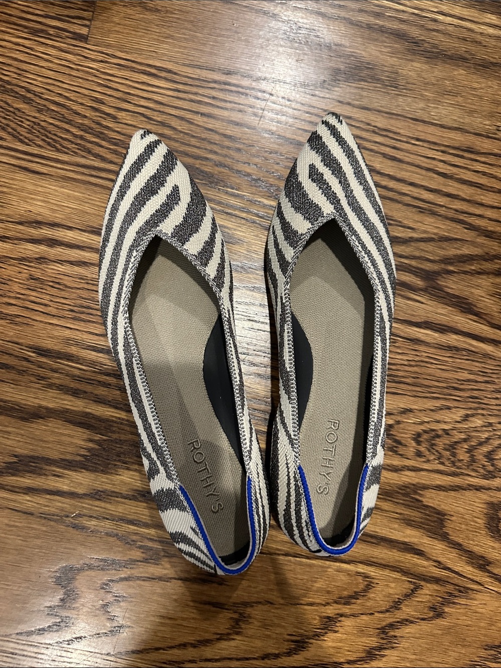 Rothy's Pointed Zebra Knit Flats size 9.5